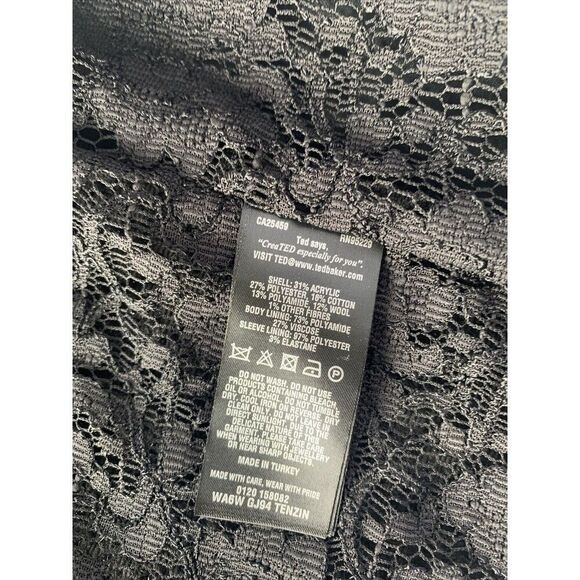 Ted Baker Womens Black Tweed Collarless Contrast Bow Pocket Coat Size 1 … - Picture 15 of 16